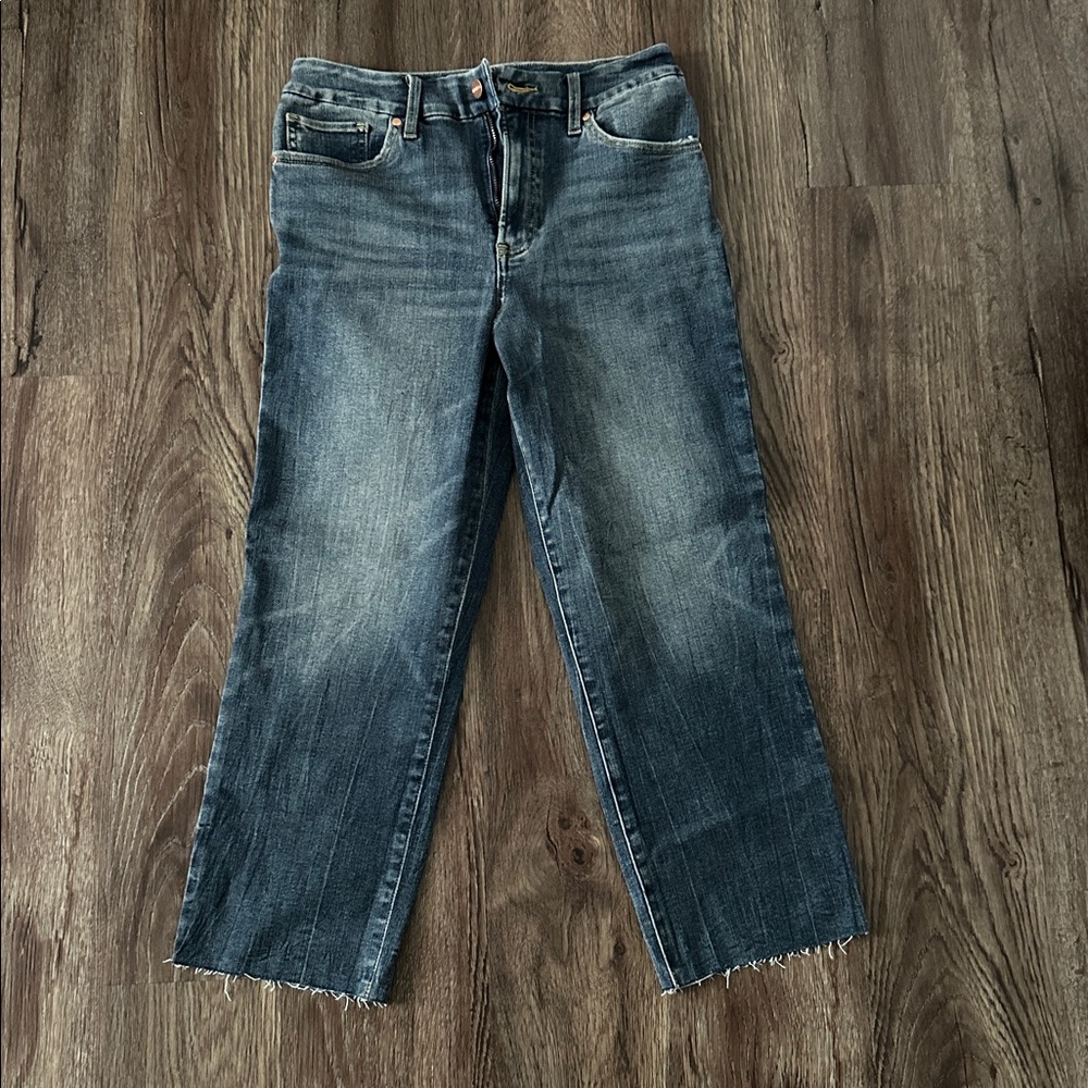 💙 EUC Express Straight Ankle Frayed Jeans